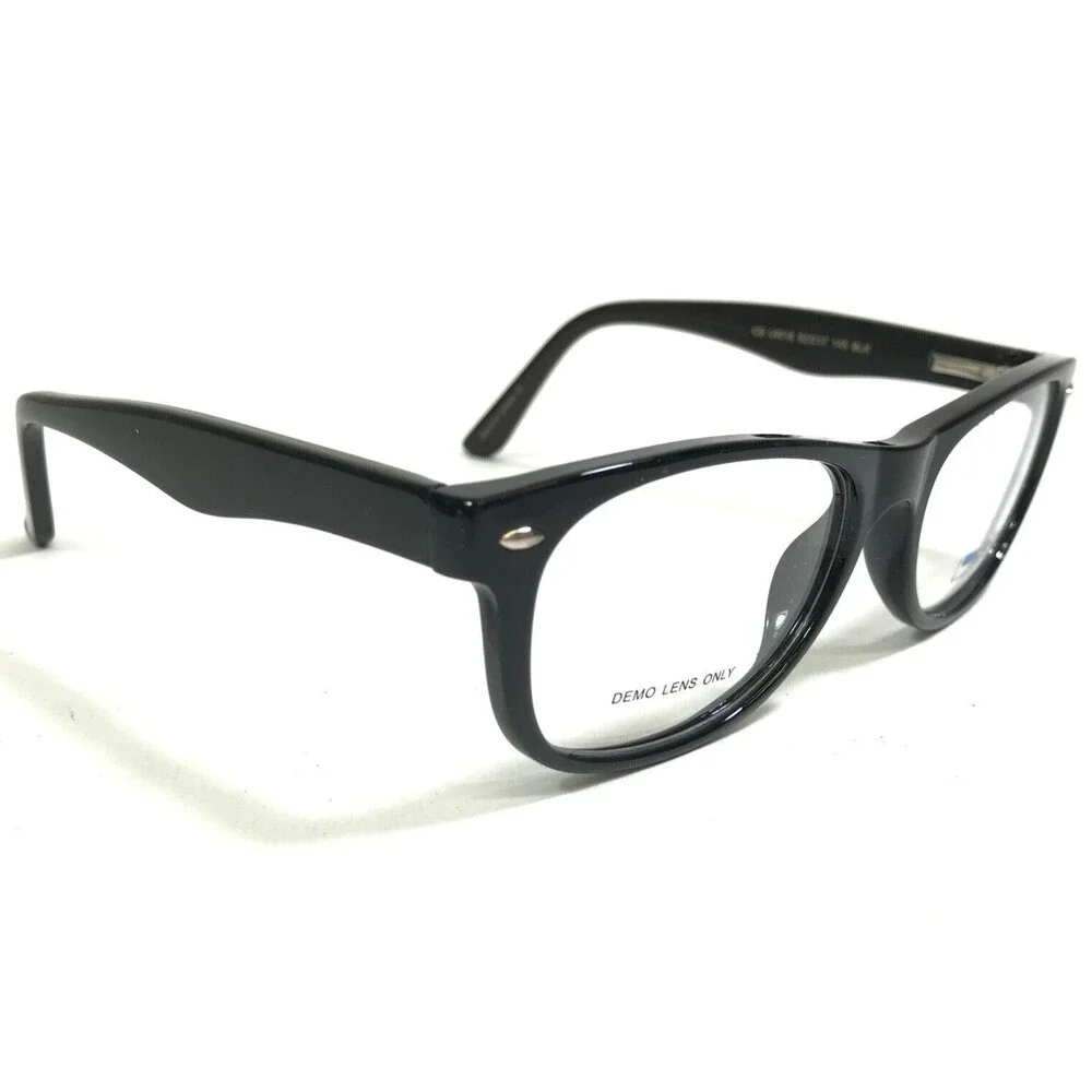 Lantis Eyeglasses Frames L6018 BLK Black Rectangular Full Rim 52-17-145